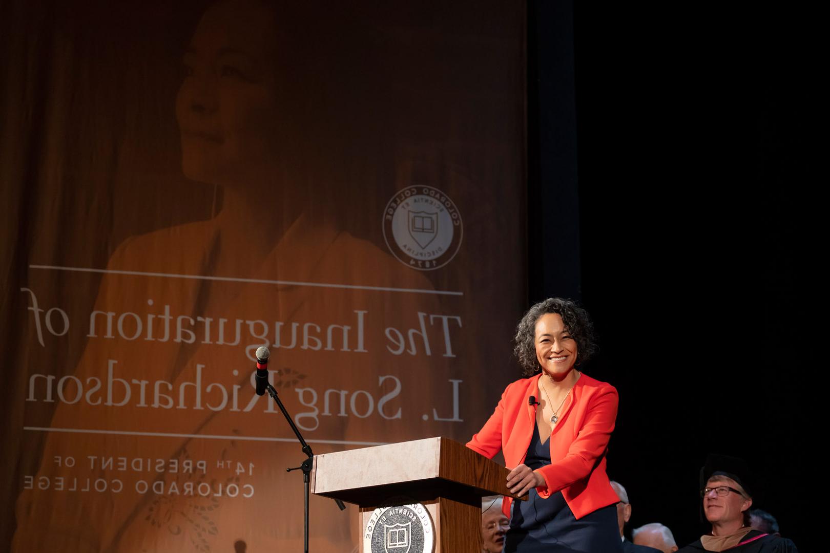 The Inauguration of L. Song Richardson, the 14th President of Colorado College on Monday, 8/29/22. <span class="cc-gallery-credit">[Photo by Lonnie Timmons III]</span>